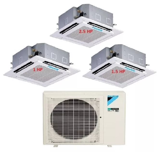 Máy Lạnh Multi Daikin Inverter 1 Dàn Nóng 4 HP + 3 Dàn Lạnh Âm Trần 1 HP - 1.5 HP - 2.5 HP