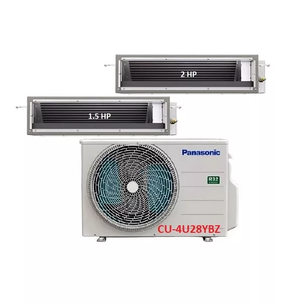 Máy Lạnh Multi Panasonic Inverter 1 Dàn Nóng 3 Hp + 2 Dàn Lạnh Nối Ống Gió 1.5 Hp-2 Hp