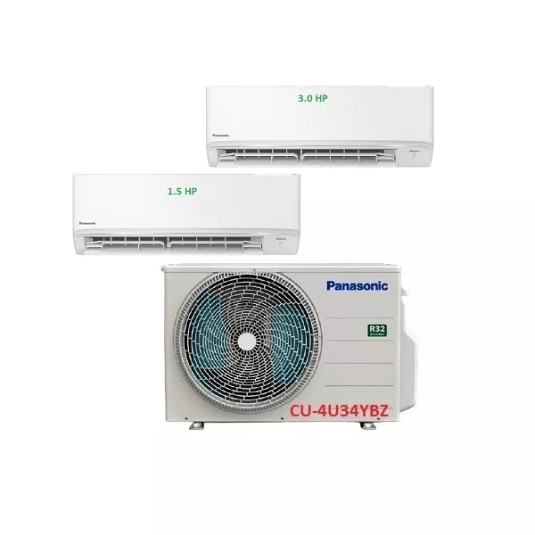 17.Máy Lạnh Multi Panasonic Inverter 1 Dàn Nóng 4 Hp + 2 Dàn Lạnh Treo Tường 1.5 Hp-3 Hp