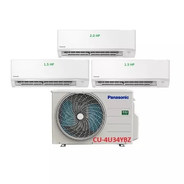 Máy Lạnh Multi Panasonic Inverter 1 Dàn Nóng 4 Hp + 3 Dàn Lạnh Treo Tường 1.5 Hp-2 Hp